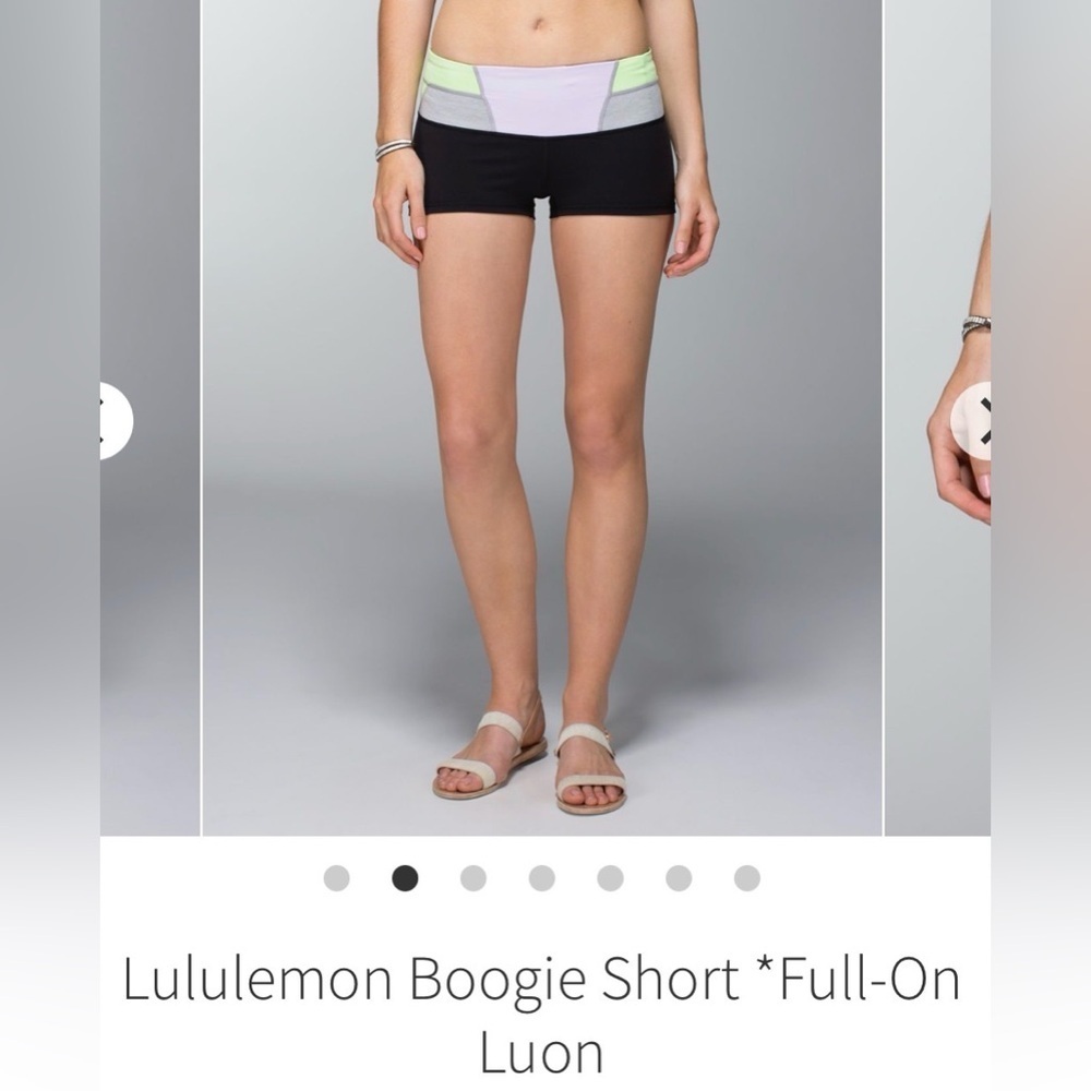 Lululemon Reversible Black Athletic Boogie Shorts with Pastel Waistband